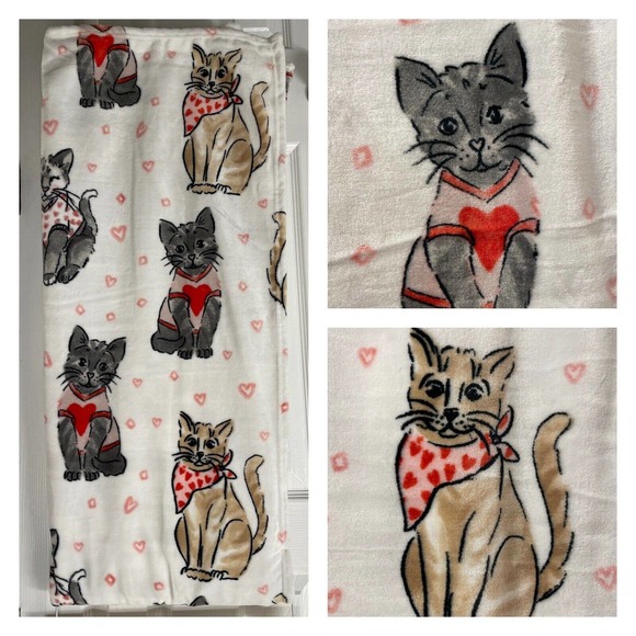 Cynthia Rowley Bedding Cat Print 6 X 70 Oversized Throw Blanket